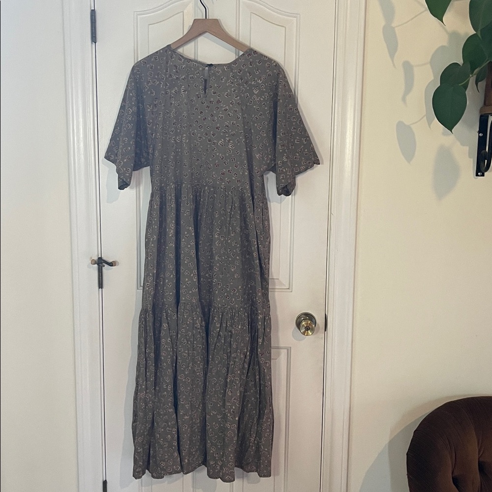 Christy Dawn | The Theo Dress in Grey Poppy 100% Regenerative Cotton Boho Large - Picture 5 of 10